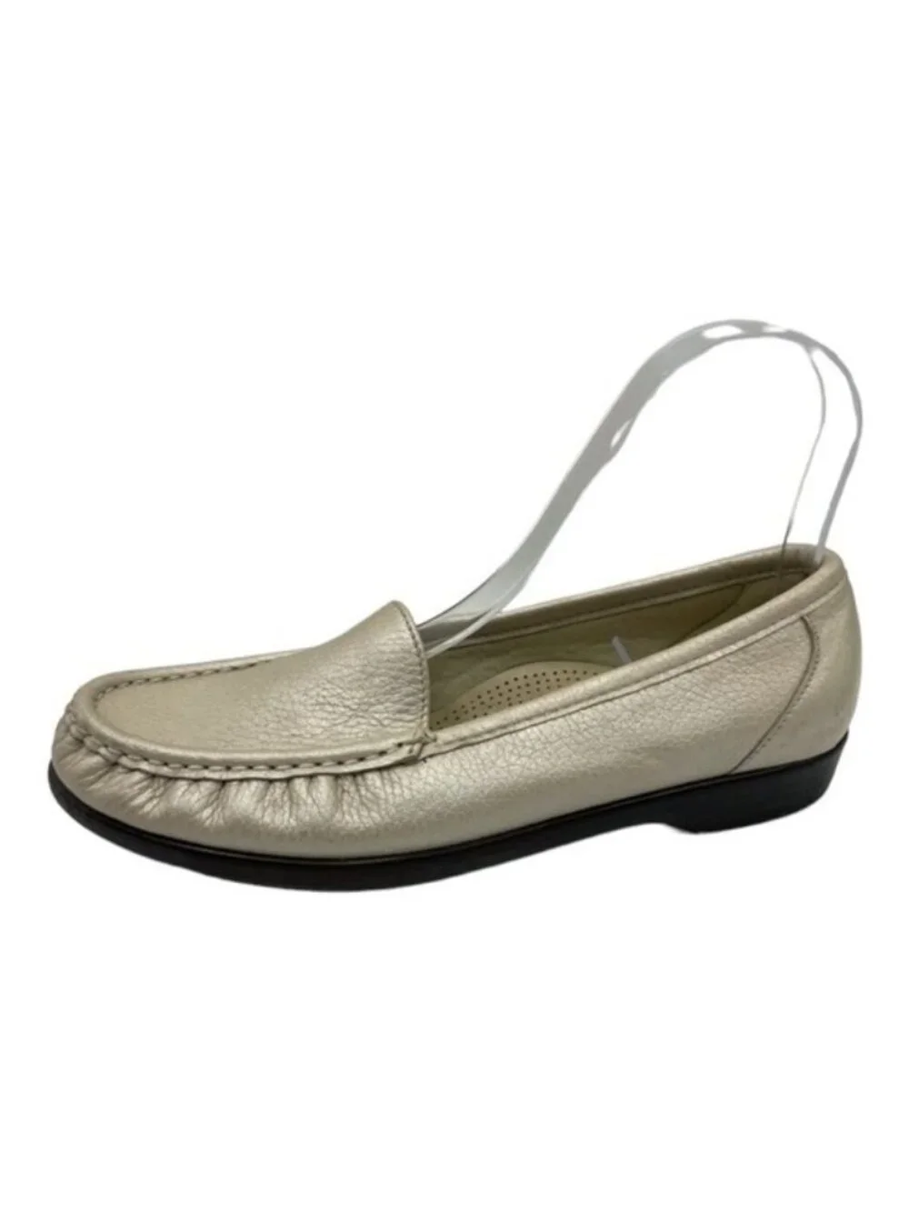 SAS Simplify Loafers Gold Lusso Leather Comfort Slip On 7.5 Narrow
